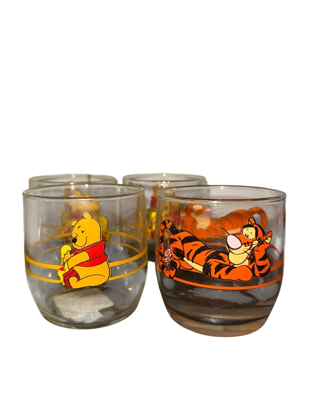 Vintage Anchor hocking Winnie the Pooh glass set